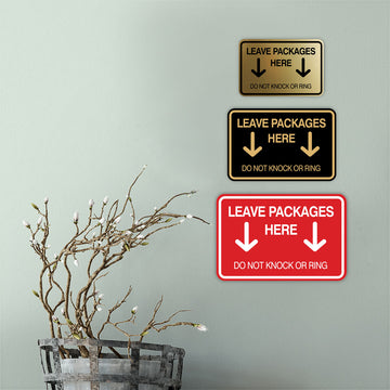 Signs ByLITA Classic Framed Leave Packages Here Do not Knock or Ring Entrance Wall or Door Sign